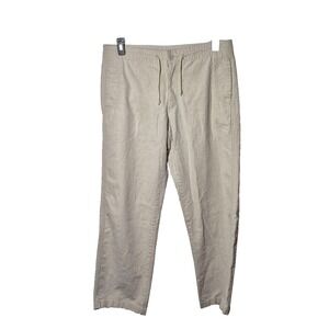 Marc Anthony Pants‎ Mens 34x32 Beige Linen Cotton Drawstring Casual Lightweight